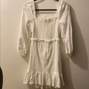 Veronica Beard White Ruffle Dress
